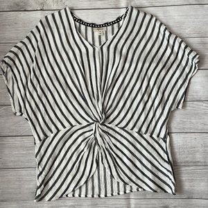 V Neck Twist Peplum Top